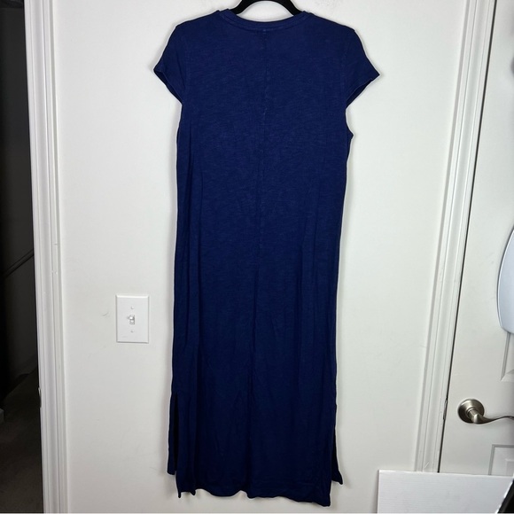 Jessica Simpson Midi Dress womens size large Maritime Blue Long side slits comfy - Picture 5 of 9